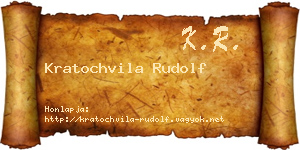 Kratochvila Rudolf névjegykártya
